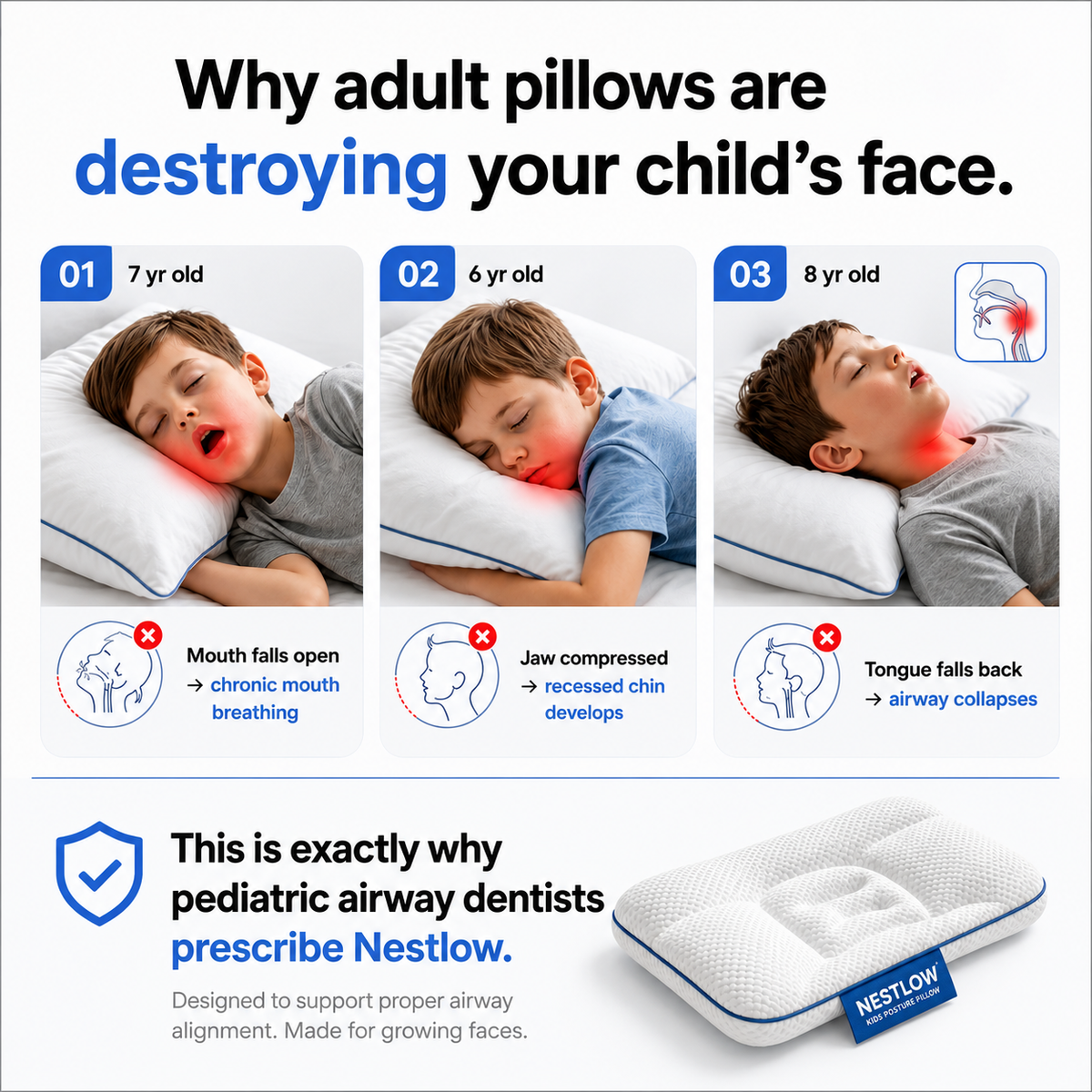 Nestlow Posture Kids Pillow